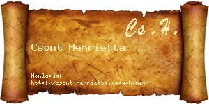Csont Henrietta névjegykártya